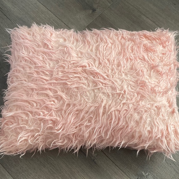 17.5”x12” Pink Fluffy Decorative Pillow - Picture 1 of 1